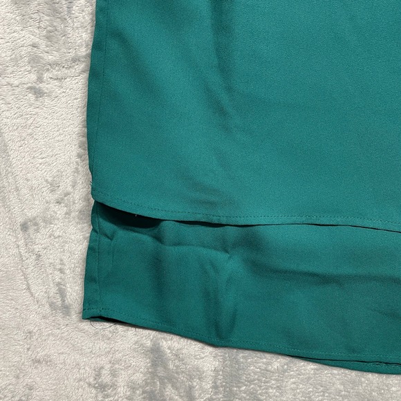 J Crew Teal Sleeveless Layered Blouse Top Pleated Neck Size 0 XS - Picture 5 of 10